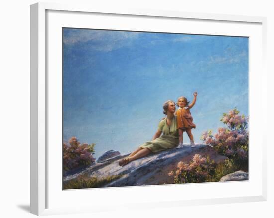 A Happy Moment, 1919-Charles Courtney Curran-Framed Giclee Print