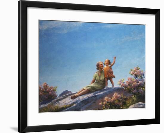 A Happy Moment, 1919-Charles Courtney Curran-Framed Giclee Print