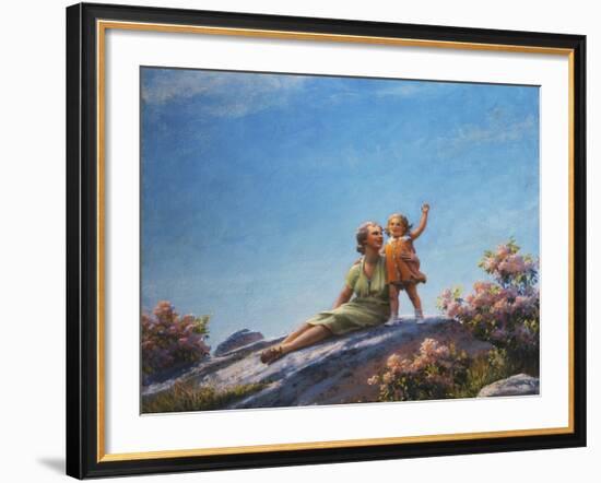 A Happy Moment, 1919-Charles Courtney Curran-Framed Giclee Print