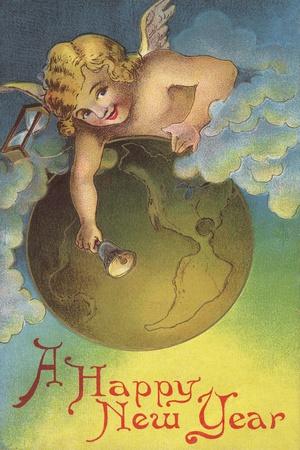 Premium Giclee Print: A Happy New Year Postcard: 30x20in