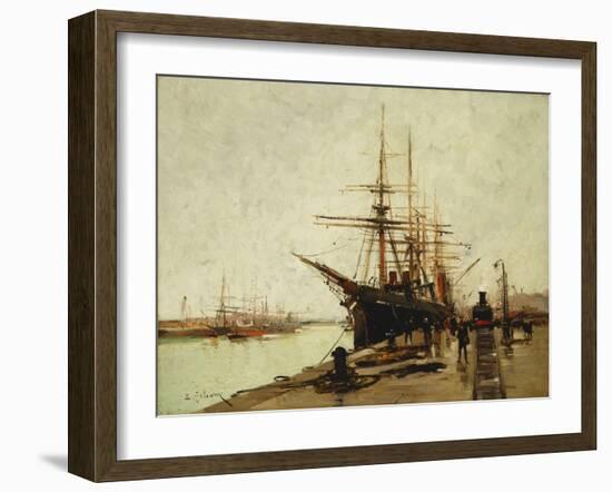 A Harbour-Eugene Galien-Laloue-Framed Giclee Print