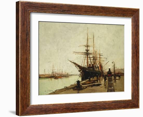 A Harbour-Eugene Galien-Laloue-Framed Giclee Print