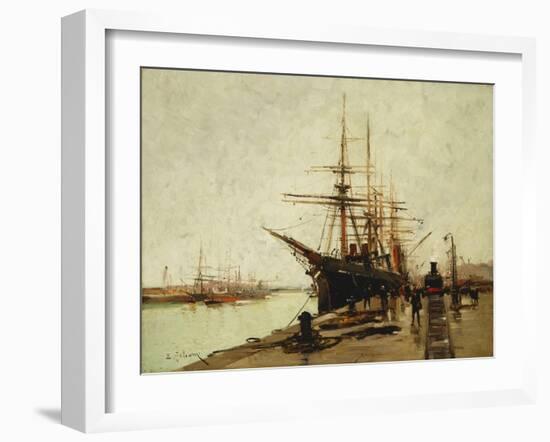 A Harbour-Eugene Galien-Laloue-Framed Giclee Print