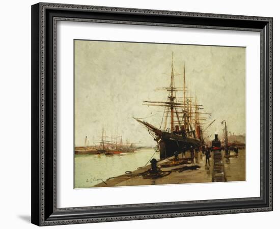 A Harbour-Eugene Galien-Laloue-Framed Giclee Print