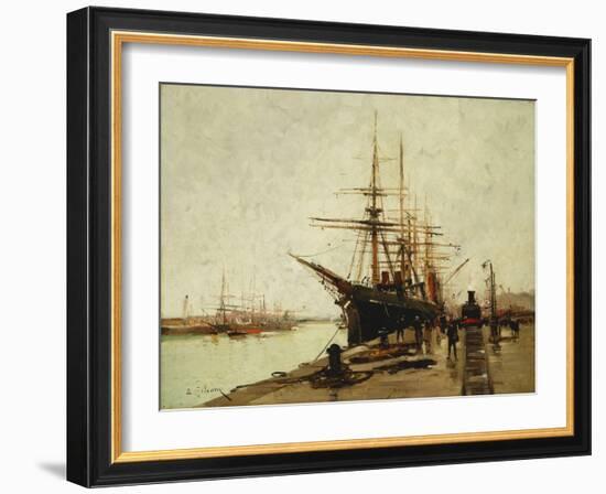 A Harbour-Eugene Galien-Laloue-Framed Giclee Print