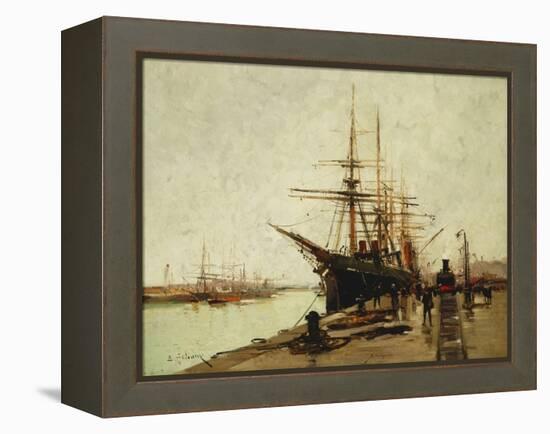 A Harbour-Eugene Galien-Laloue-Framed Premier Image Canvas