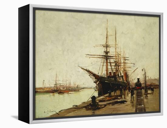 A Harbour-Eugene Galien-Laloue-Framed Premier Image Canvas