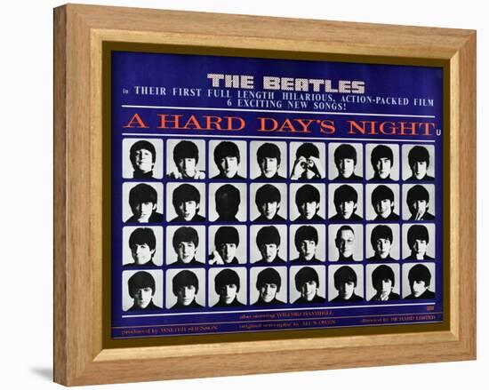 A Hard Day's Night, British Poster, (Top to Bottom), 1964-null-Framed Stretched Canvas