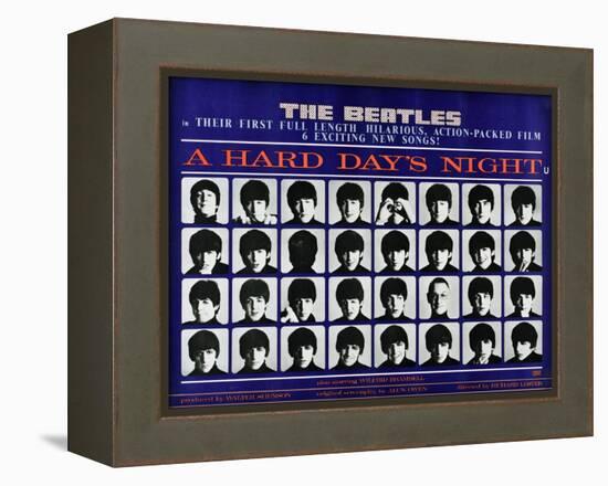A Hard Day's Night, British Poster, (Top to Bottom), 1964-null-Framed Stretched Canvas