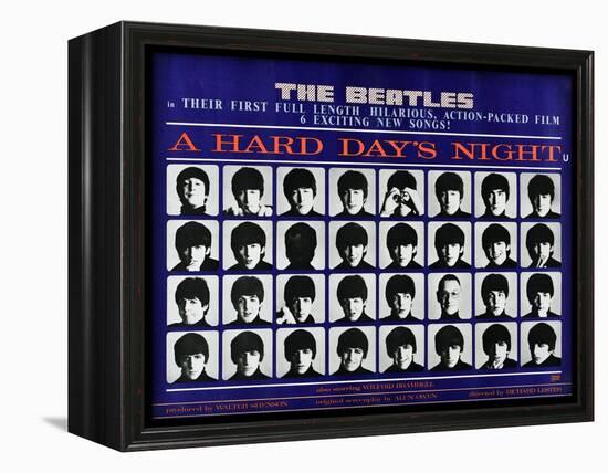 A Hard Day's Night, British Poster, (Top to Bottom), 1964-null-Framed Stretched Canvas