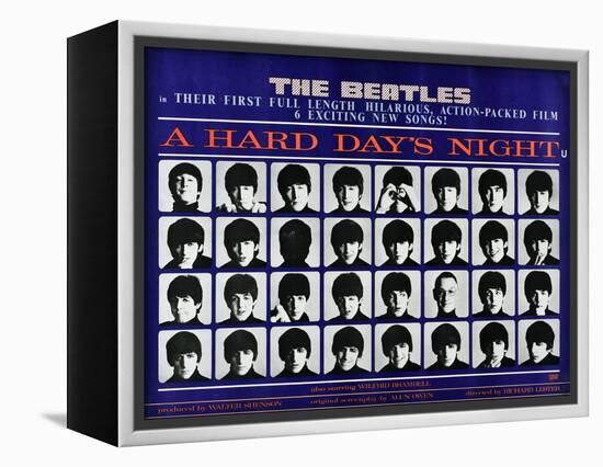 A Hard Day's Night, British Poster, (Top to Bottom), 1964-null-Framed Stretched Canvas