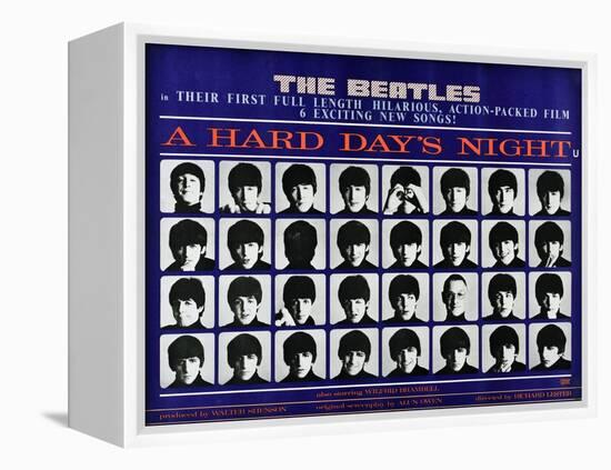 A Hard Day's Night, British Poster, (Top to Bottom), 1964-null-Framed Stretched Canvas