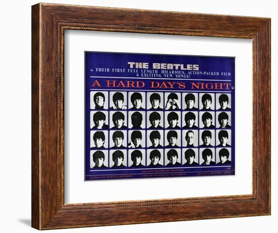 A Hard Day's Night, British Poster, (Top to Bottom), 1964-null-Framed Art Print