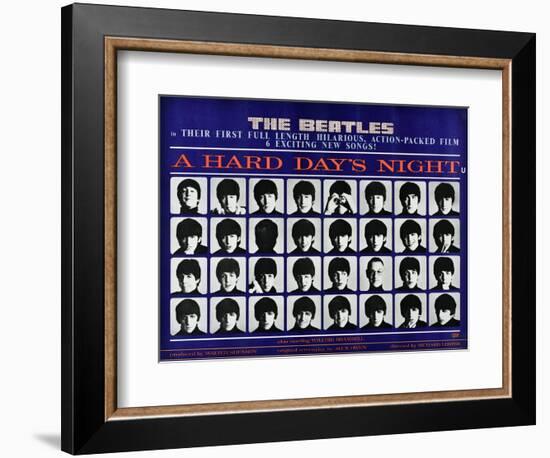 A Hard Day's Night, British Poster, (Top to Bottom), 1964-null-Framed Premium Giclee Print