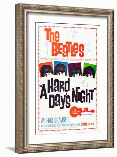 A Hard Day's Night, the Beatles, 1964-null-Framed Premium Giclee Print