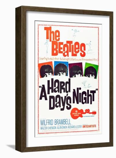 A Hard Day's Night, the Beatles, 1964-null-Framed Premium Giclee Print