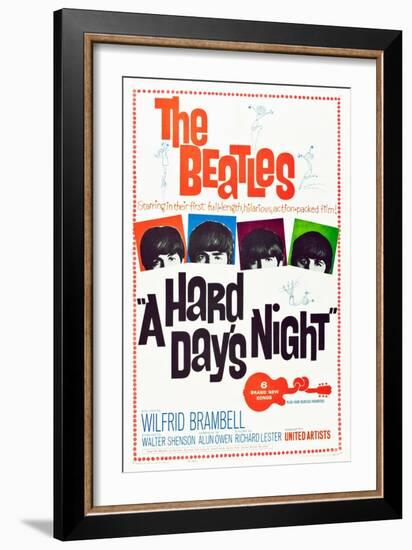 A Hard Day's Night, the Beatles, 1964-null-Framed Premium Giclee Print