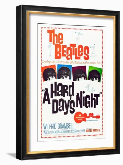 A Hard Day's Night, the Beatles, 1964-null-Framed Premium Giclee Print