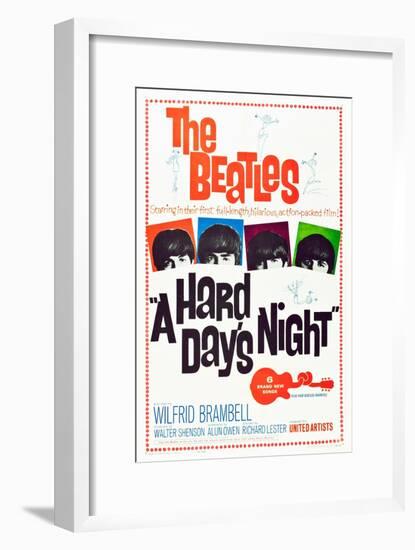 A Hard Day's Night, the Beatles, 1964-null-Framed Art Print