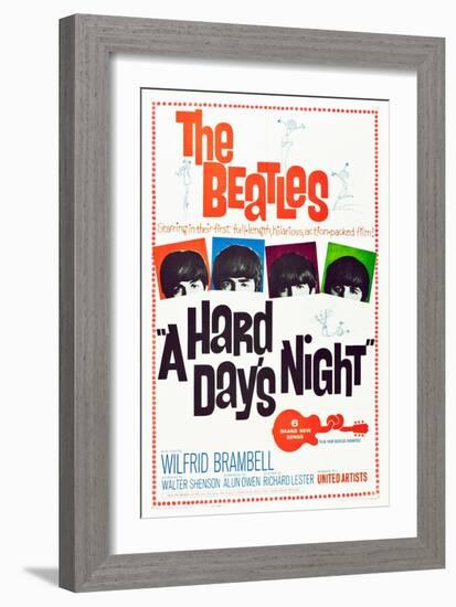 A Hard Day's Night, the Beatles, 1964-null-Framed Art Print