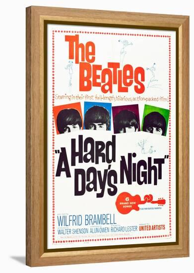 A Hard Day's Night, the Beatles, 1964-null-Framed Stretched Canvas