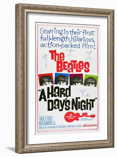 A Hard Day's Night, the Beatles, Paul Mccartney, John Lennon, George Harrison, Ringo Starr, 1964-null-Framed Art Print