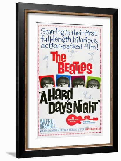 A Hard Day's Night, the Beatles, Paul Mccartney, John Lennon, George Harrison, Ringo Starr, 1964-null-Framed Art Print