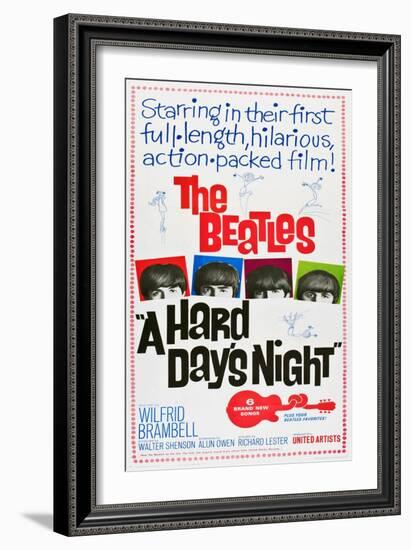 A Hard Day's Night, the Beatles, Paul Mccartney, John Lennon, George Harrison, Ringo Starr, 1964-null-Framed Art Print