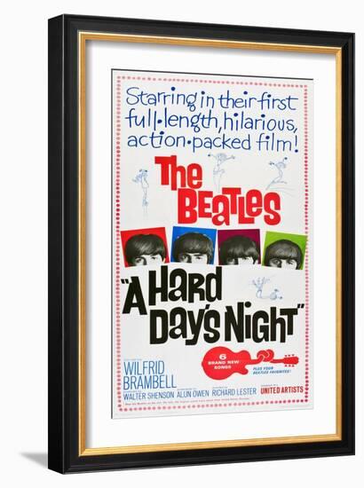 A Hard Day's Night, the Beatles, Paul Mccartney, John Lennon, George Harrison, Ringo Starr, 1964-null-Framed Art Print