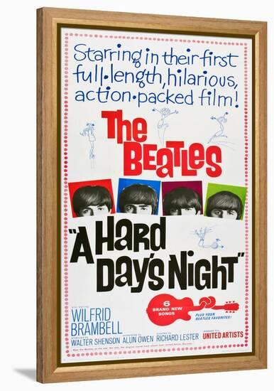 A Hard Day's Night, the Beatles, Paul Mccartney, John Lennon, George Harrison, Ringo Starr, 1964-null-Framed Stretched Canvas