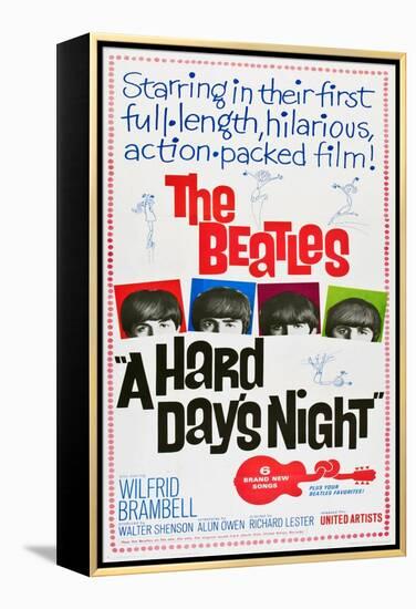 A Hard Day's Night, the Beatles, Paul Mccartney, John Lennon, George Harrison, Ringo Starr, 1964-null-Framed Stretched Canvas