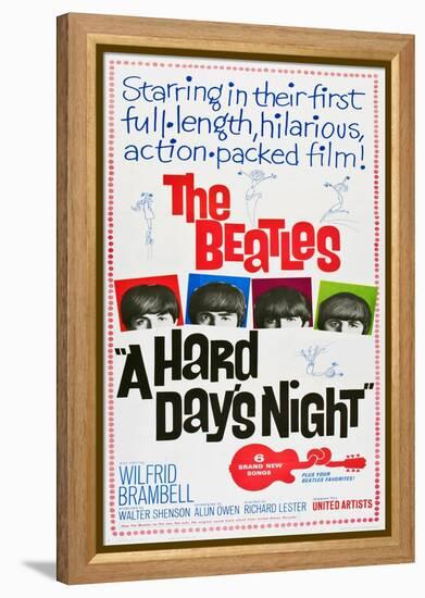 A Hard Day's Night, the Beatles, Paul Mccartney, John Lennon, George Harrison, Ringo Starr, 1964-null-Framed Stretched Canvas