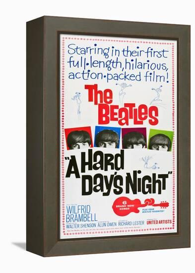 A Hard Day's Night, the Beatles, Paul Mccartney, John Lennon, George Harrison, Ringo Starr, 1964-null-Framed Stretched Canvas