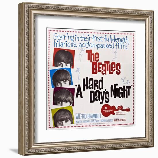 A Hard Day's Night, the Beatles, Paul Mccartney, John Lennon, George Harrison, Ringo Starr, 1964-null-Framed Art Print