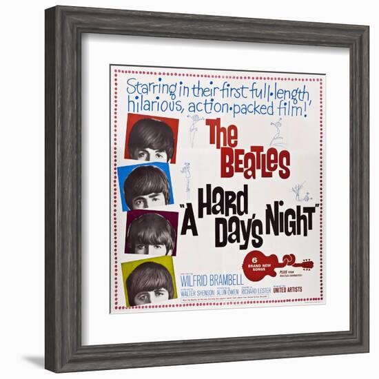 A Hard Day's Night, the Beatles, Paul Mccartney, John Lennon, George Harrison, Ringo Starr, 1964-null-Framed Art Print