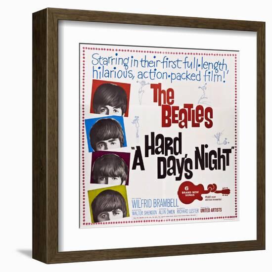 A Hard Day's Night, the Beatles, Paul Mccartney, John Lennon, George Harrison, Ringo Starr, 1964-null-Framed Art Print