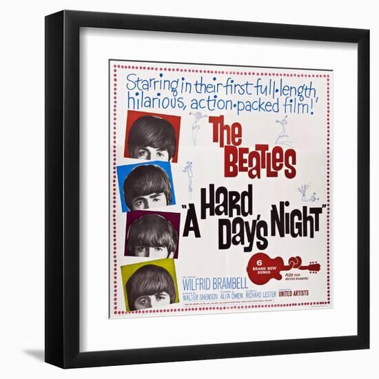 A Hard Day's Night, the Beatles, Paul Mccartney, John Lennon, George Harrison, Ringo Starr, 1964-null-Framed Art Print