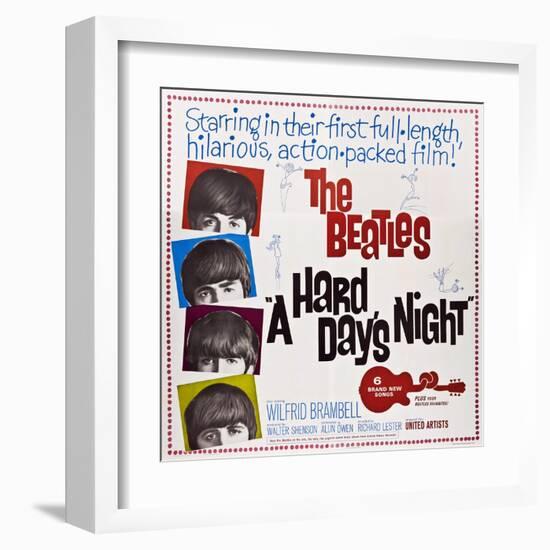 A Hard Day's Night, the Beatles, Paul Mccartney, John Lennon, George Harrison, Ringo Starr, 1964-null-Framed Art Print