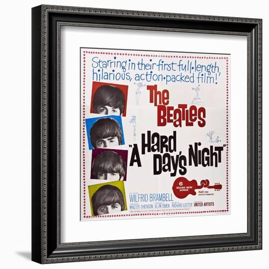 A Hard Day's Night, the Beatles, Paul Mccartney, John Lennon, George Harrison, Ringo Starr, 1964-null-Framed Art Print