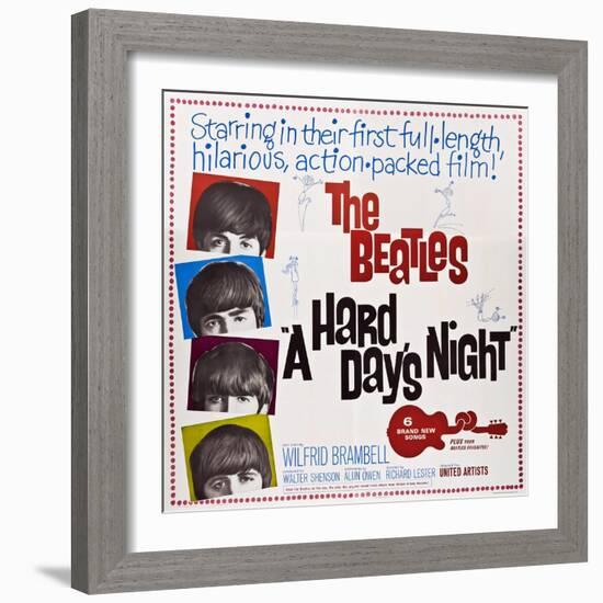 A Hard Day's Night, the Beatles, Paul Mccartney, John Lennon, George Harrison, Ringo Starr, 1964-null-Framed Art Print