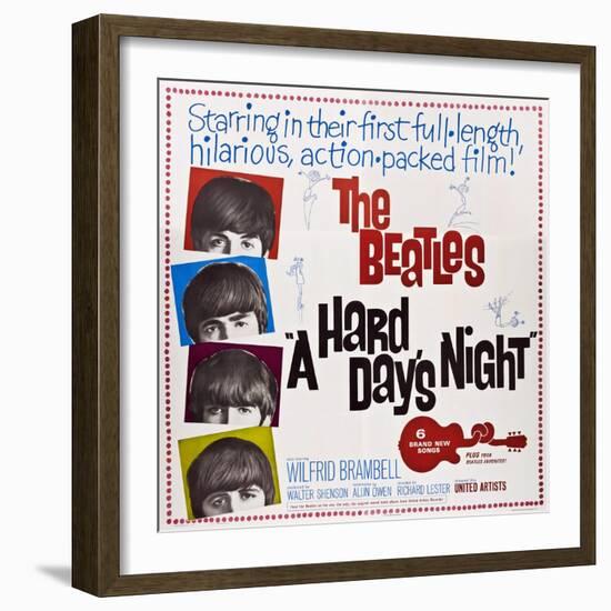 A Hard Day's Night, the Beatles, Paul Mccartney, John Lennon, George Harrison, Ringo Starr, 1964-null-Framed Art Print