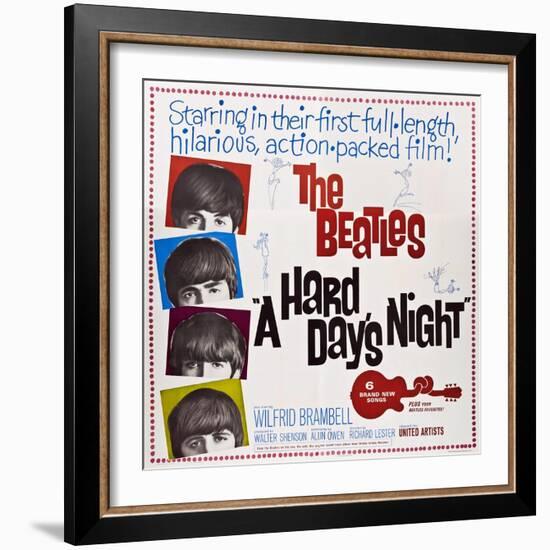 A Hard Day's Night, the Beatles, Paul Mccartney, John Lennon, George Harrison, Ringo Starr, 1964-null-Framed Art Print