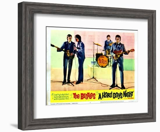 A Hard Days Night, Paul Mccartney, George Harrison, Ringo Starr, John Lennon, 1964-null-Framed Art Print