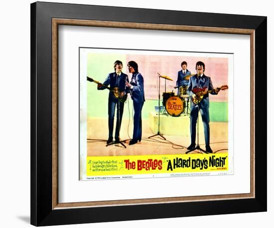 A Hard Days Night, Paul Mccartney, George Harrison, Ringo Starr, John Lennon, 1964-null-Framed Art Print