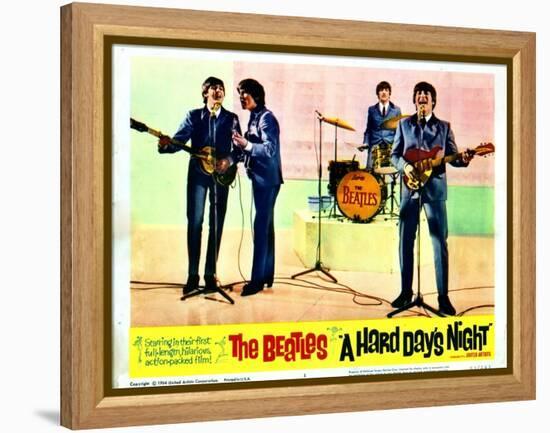 A Hard Days Night, Paul Mccartney, George Harrison, Ringo Starr, John Lennon, 1964-null-Framed Stretched Canvas