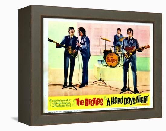 A Hard Days Night, Paul Mccartney, George Harrison, Ringo Starr, John Lennon, 1964-null-Framed Stretched Canvas