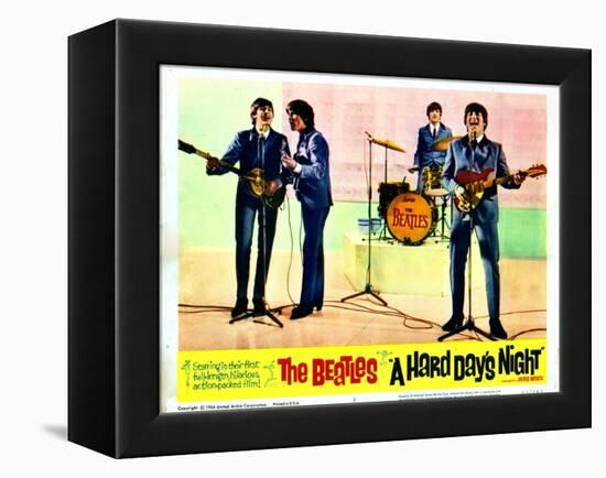 A Hard Days Night, Paul Mccartney, George Harrison, Ringo Starr, John Lennon, 1964-null-Framed Stretched Canvas