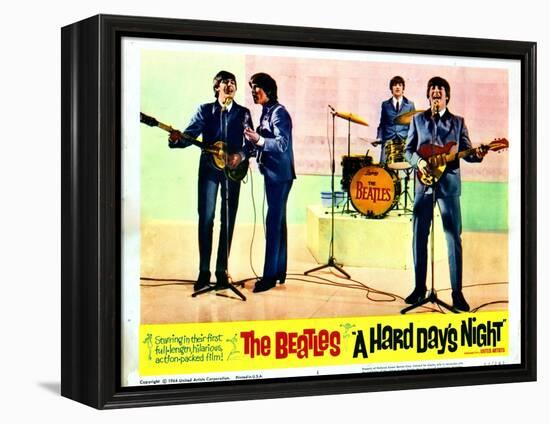 A Hard Days Night, Paul Mccartney, George Harrison, Ringo Starr, John Lennon, 1964-null-Framed Stretched Canvas