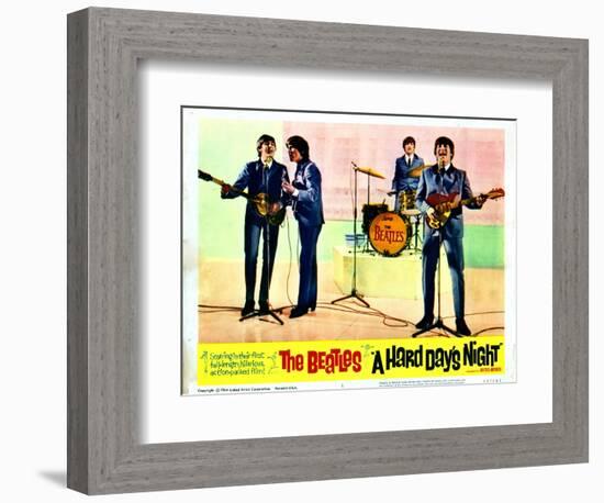 A Hard Days Night, Paul Mccartney, George Harrison, Ringo Starr, John Lennon, 1964-null-Framed Premium Giclee Print