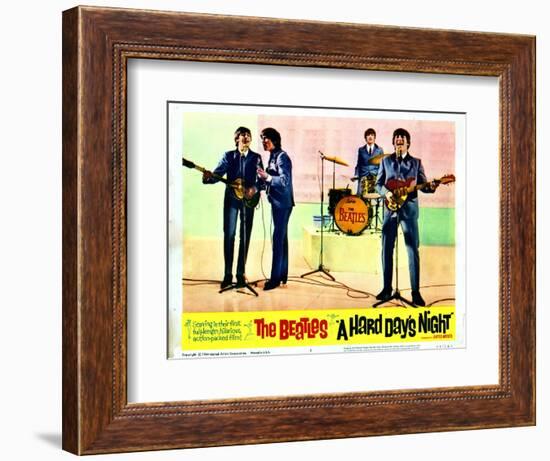 A Hard Days Night, Paul Mccartney, George Harrison, Ringo Starr, John Lennon, 1964-null-Framed Premium Giclee Print